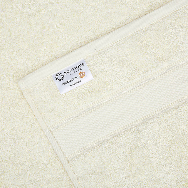 Boutique Living Luxe Loom 100% Cotton 550 GSM Cream Bath Towel - Pack of 1