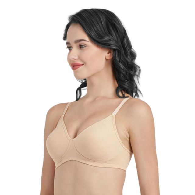 Enamor Women's A042 Side Support Shaper Fab-Cool Cotton Bra | Non Padded | Wirefree | Skin - 34C