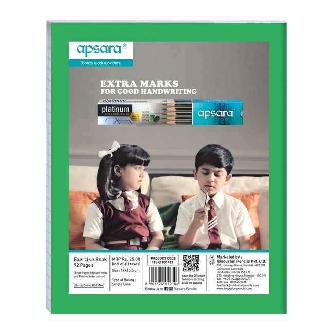 Apsara Small Size Softbound Notebook | Assorted | 19 Cm x 15.5 Cm | 92 Pages
