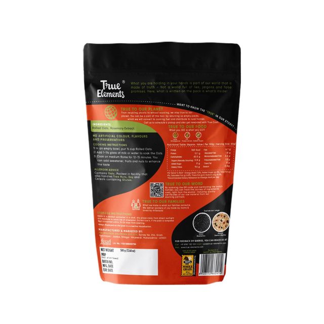 True Elements Rolled Oats | Naturally Gluten-free and Preservative-free