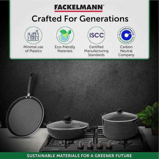 Fackelmann Quartz Nonstick Flat Tawa 28Cm, Induction, German Tech, Paratha, Omelette, Dosa