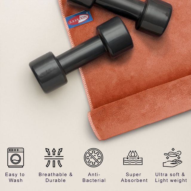 Sassoon Microfiber Gym-Sports Towel | Rust | 40 x 60 cm