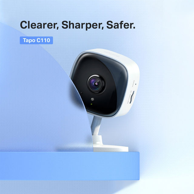 TP-Link Tapo C110 3MP Home Security Wi-Fi Camera,Alexa Enabled, 2-Way Audio, Night Vision