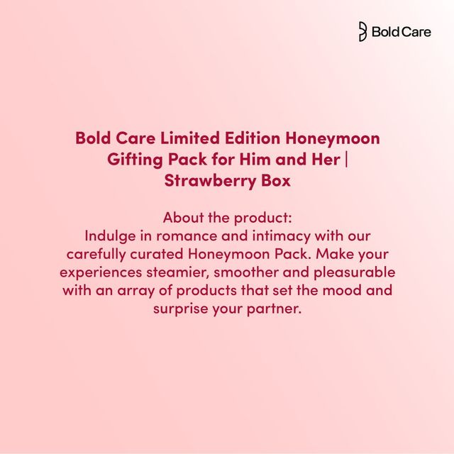 Bold Care Limited Edition Honeymoon Gifting Pack For Him & Her - Strawberry Flavour(1pc), Cadbury Dairy Milk Silk Oreo Chocolate Bar Valentine's Gift Pack(130gms) & Beardo Godfather Perfume Edp(100ml) Combo
