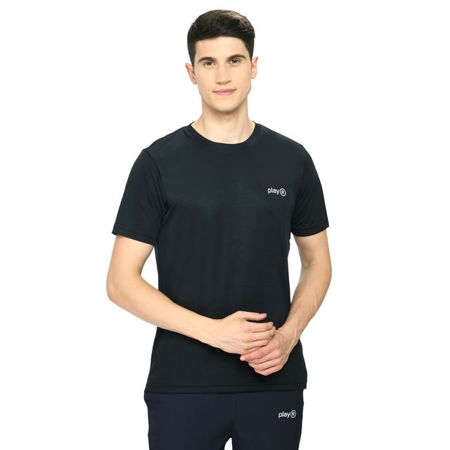 Playr Men's Adult Running Core Run Tee Polyester for All Season | Navy | M