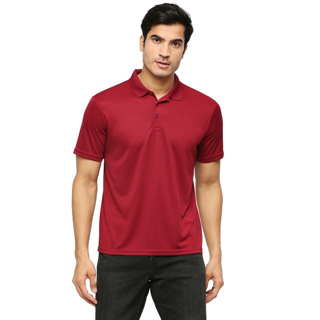 Playr Men's Adult Training Method Polo 100% Polyester for All Season | Maroon | L