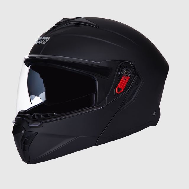 Studds Trooper ISI-DOT CertifiedFlip-up Helmet with Dual Visor |Matt Black - L
