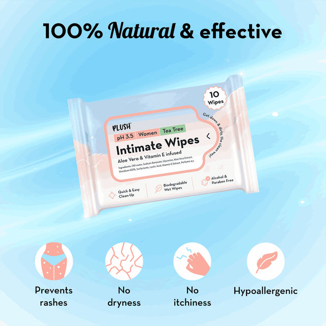 Plush Intimate Play Wipes Combo For Men & Women Skin Friendly, No Mess | 10 Pulls Per Pack