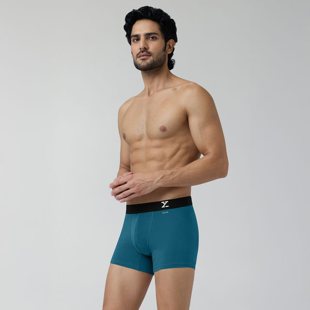 XYXX Men's Aero Cotton Solid Trunks Pack of 1, Green Emerald - Buy