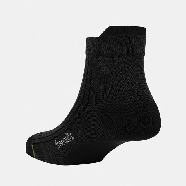 Freecultr Unisex Striped Cotton Blend Ankle Socks | Black - Free Size 1 pc X 2 Combo