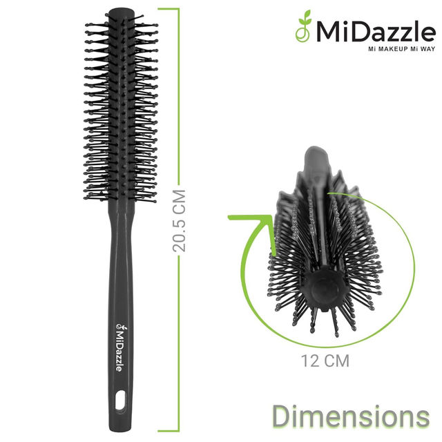 Midazzle Premium Round D.Grey Hair Brush M169 Mihb0034