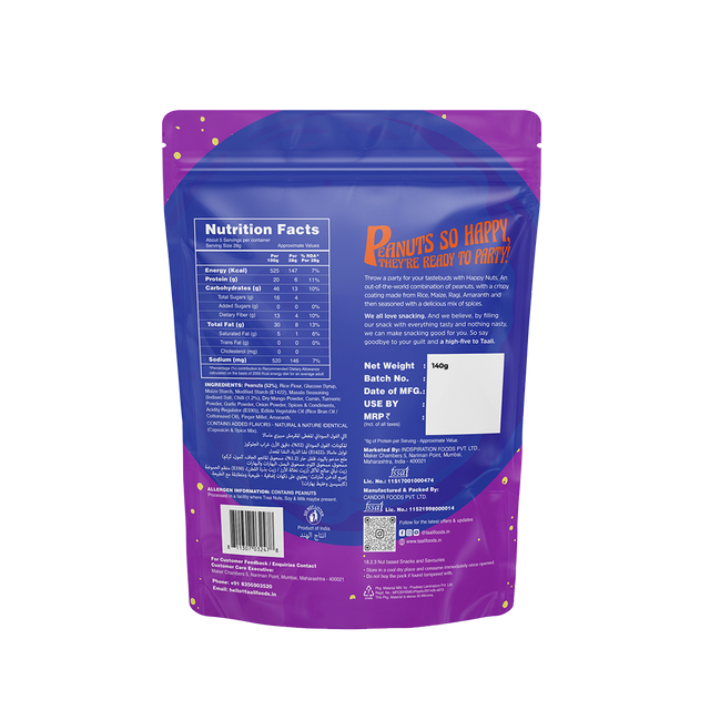 Taali Happy Nuts | Crispy Coated Peanuts | Spizee Masala | Bold & Spicy Rich ,Protein Rich Crunch