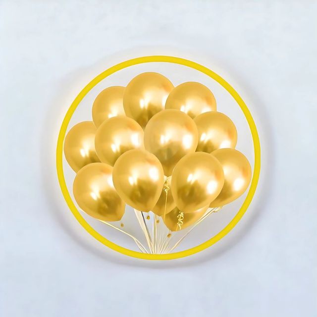 Party Propz Golden Metallic Balloons For Party Decoration