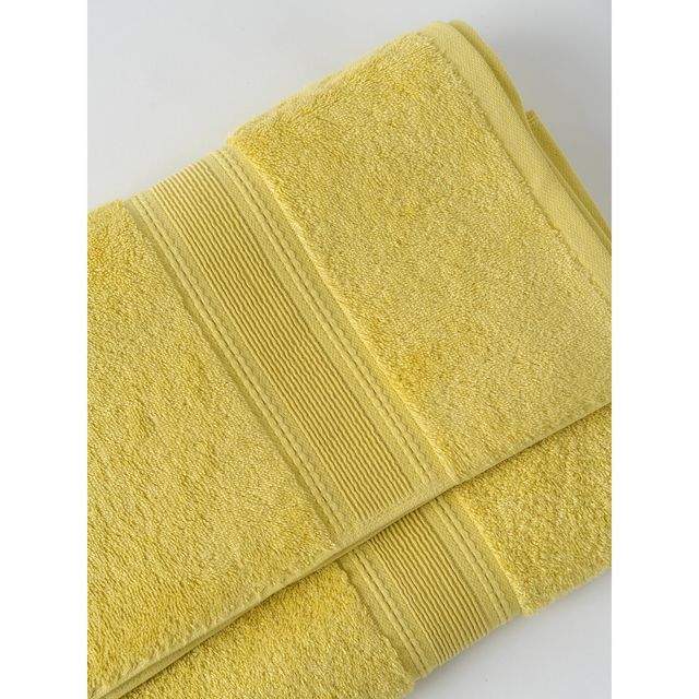 DDECOR  Ecofriendly 70% Bamboo 30% Cotton Super Soft  650 GSM Solid Sustainable Bath Towel - Yellow