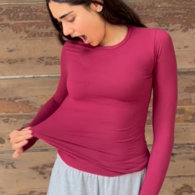 Terractive Women's Cuddle Tee | TA10016ML | Maroon - L