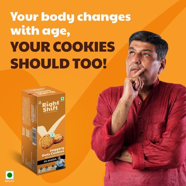 Right Shift Jaggery Oats 0% Maida Cookies | 0% Refined Sugar | With Nuts and Seeds