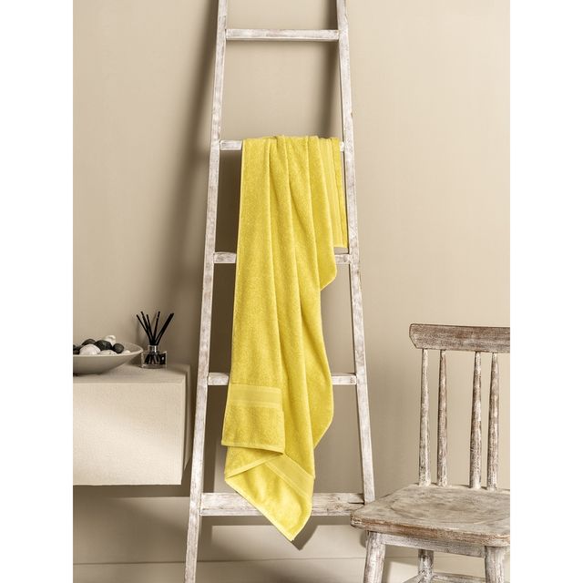 DDECOR  Ecofriendly 70% Bamboo 30% Cotton Super Soft  650 GSM Solid Sustainable Bath Towel - Yellow