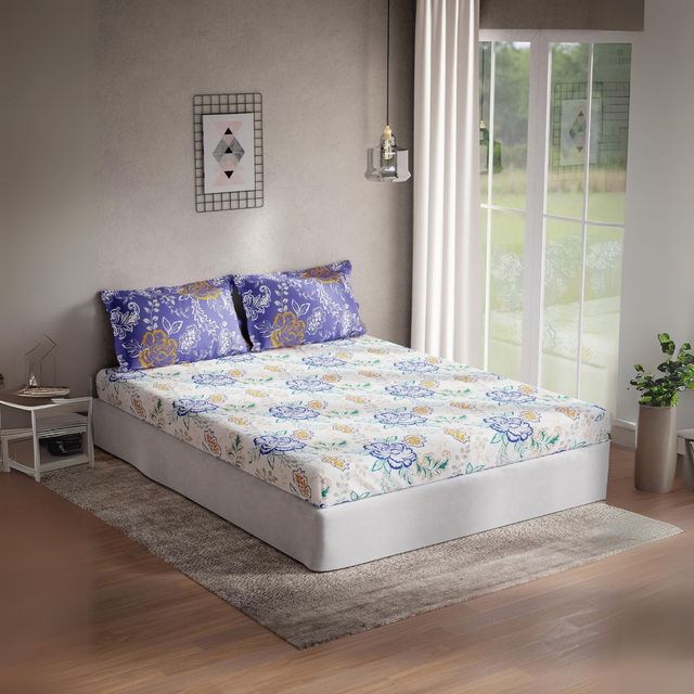 D Decor Alpha Double Bedsheet Set - Millenial Green