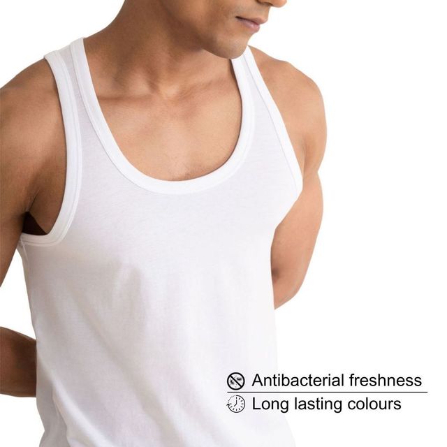 DaMENSCH Men's Vest | Neo-Cotton | Antibacterial Freshness - L