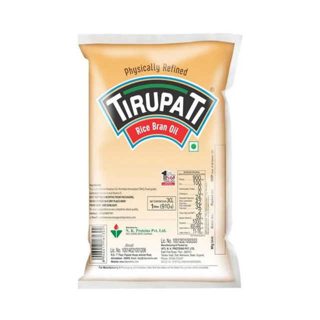 Tirupati Refined Rice Bran Oil | Pouch