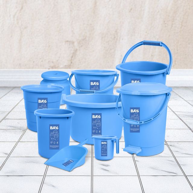 BAY6 Round Container Set With Lid - Blue 5pcs