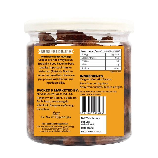 Nutty Yogi Organic Munakka Raisins