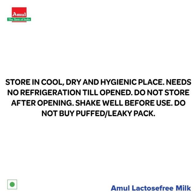 Amul Lactose Free Milk (Tetra Pack) 250 ml Combo