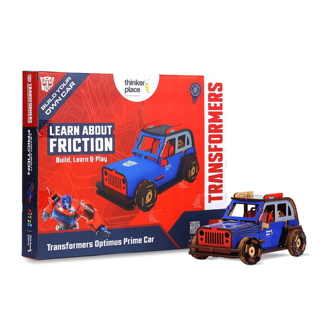ThinkerPlace Transformers Optimus Prime Car Kit | Build, Learn & Play with Pull-Back Car (Age 8+)