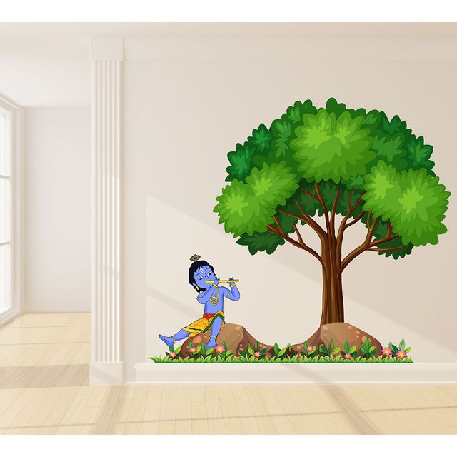 BAY6 Lord Krishna with Tree Sticker