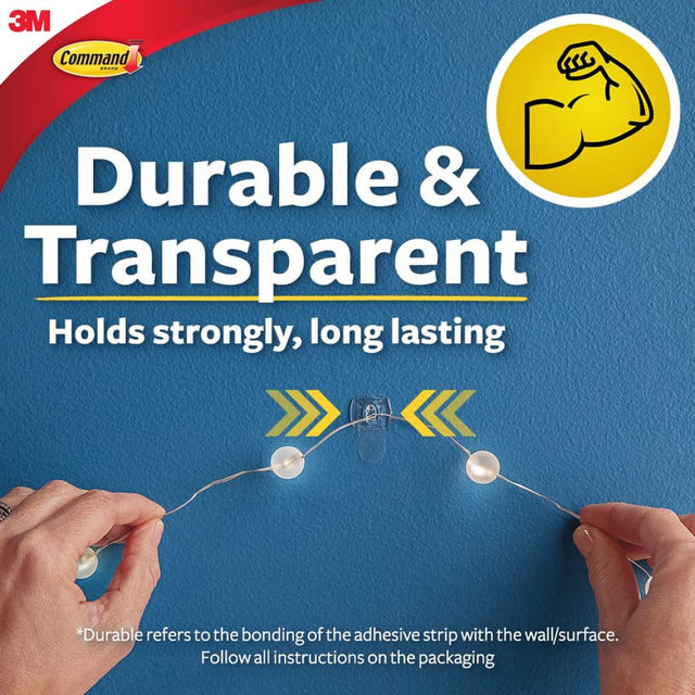 Command Transparent Decoration Hooks/Clips (20 Clips In The Pack)