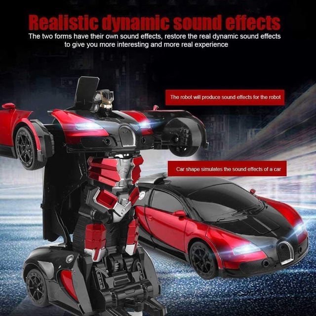 Fablue Transforming Robot Racing Car Toy For Kids - Multicolor