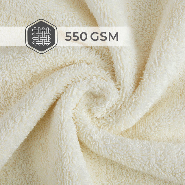 Boutique Living Luxe Loom 100% Cotton 550 GSM Cream Bath Towel - Pack of 1