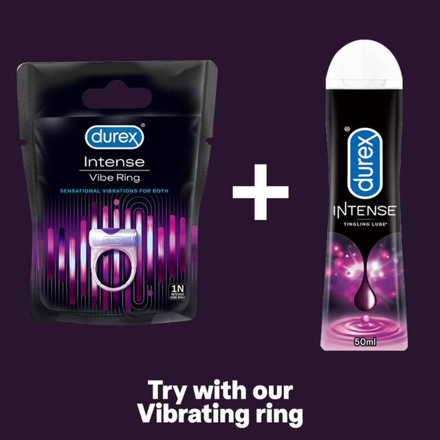 Durex Extra Time Condoms(10pc) & Durex Intense Vibe Ring For Extra Pleasure For Men & Women | Compatible With Condoms & Lubes(1pc) Combo