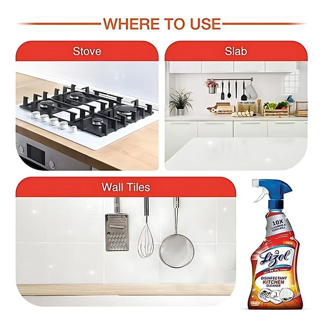 Lizol Kitchen Cleaning Spray | Cleans Stove, Chimney & Sink