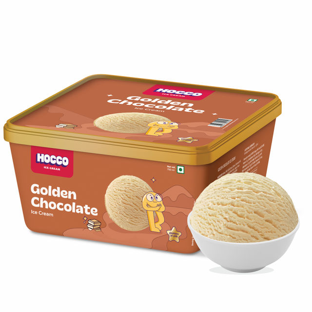Hocco Golden Chocolate Ice Cream Tub 750 ml Combo