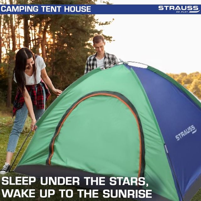 Strauss Portable Waterproof Camping Tent, 2 Persons (Multi Color)