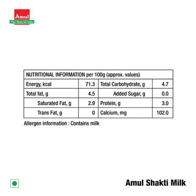 Amul Shakti Fresh Milk (Pouch)