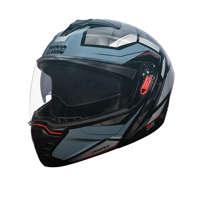 Studds Trooper D2 ISI-DOT CertifiedFlip-up Helmet with Dual Visor |Black N4 - XL
