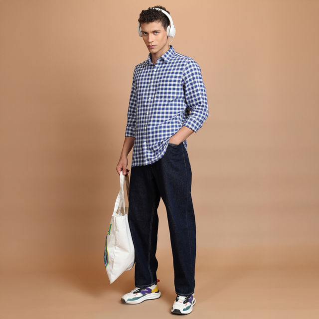 メルカリ最安】anuke Backopen Check Tops Buy Ketch Men Blue Slim