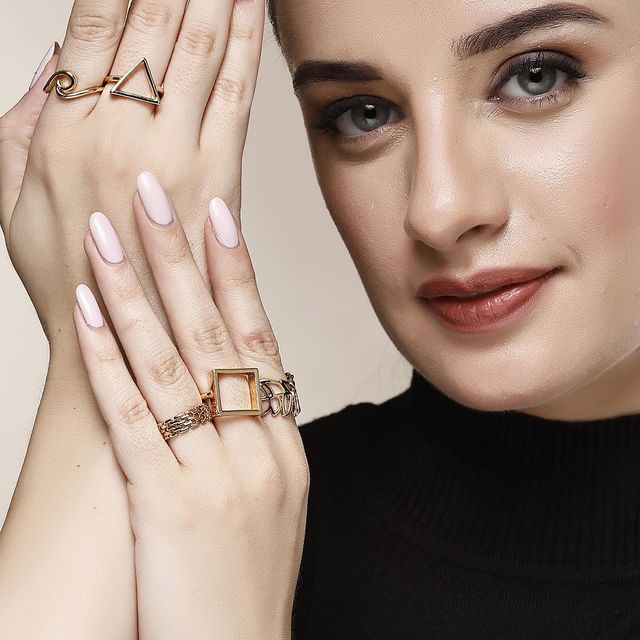 Karatcart Women's Designer Ring Combo Gold One Size | 44038421