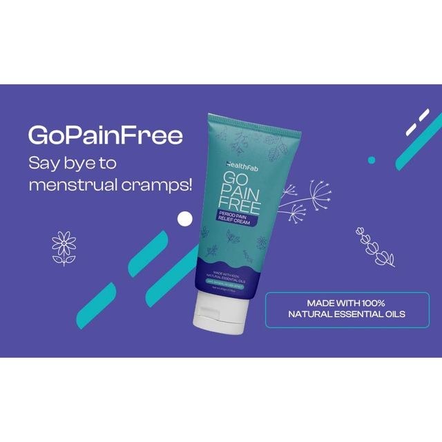 Healthfab Gopainfree Instant Period Pain Relief Cream, Skin Friendly, No Side Effects