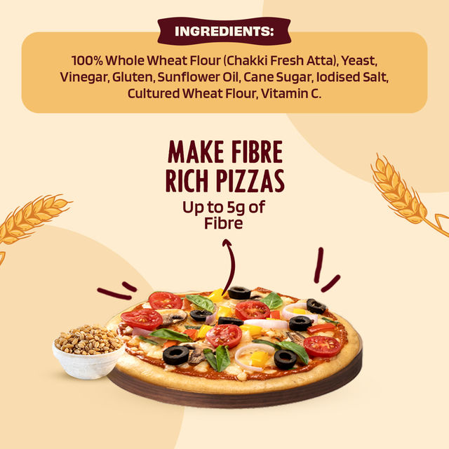 The Health Factory Zero Maida Pizza Base | Clean Label - Not Brown