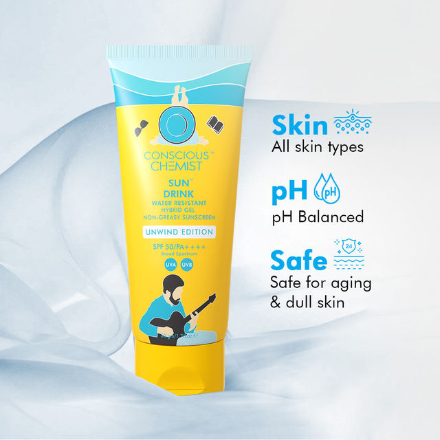 Conscious Chemist Unwind Edition Sun Drink With Water Resistant Gel Sunscreen SPF 50 PA++++
