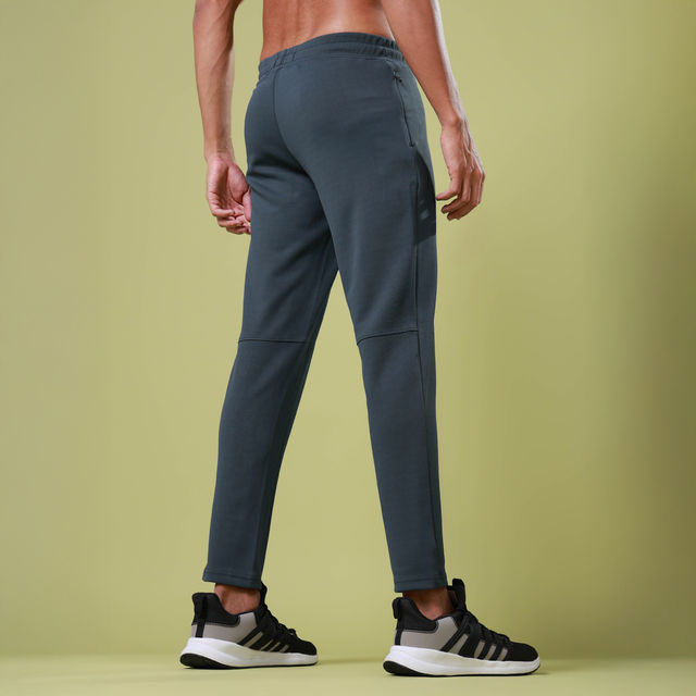 Technosport Men Poly Solid Slim Fit Sports Trackpants with ELASTO
