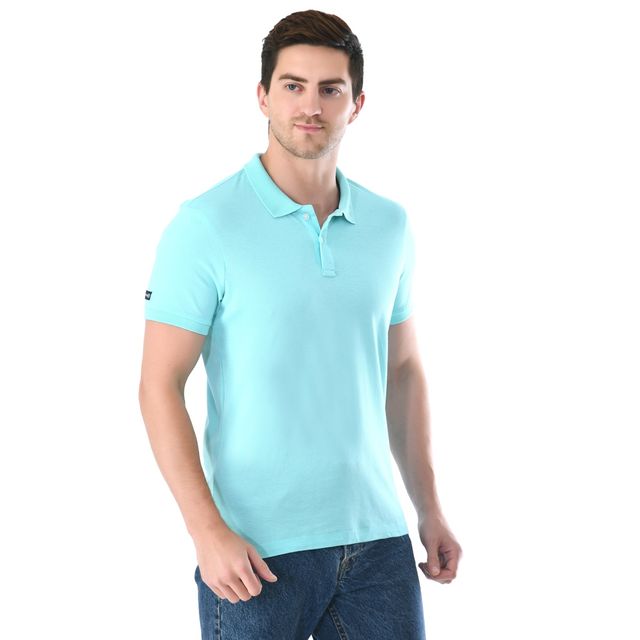 Playr Men's Adult Lifestyle Merc Polo 100% Cotton for All Season | Sea | M