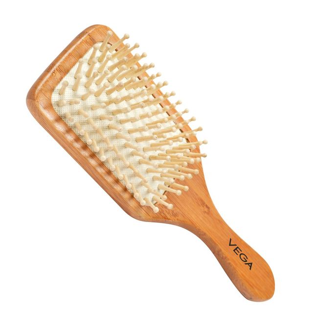 VEGA Wooden Bristle Paddle Hair Brush For Men And Women E2-Pbb