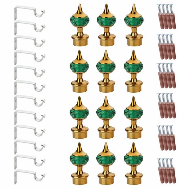 Gloxy Aluminium Single Diamond Curtain Brackets | Support Fittings 1 inch Rod