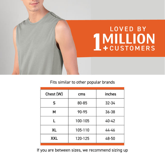 DaMENSCH Men's Lightweight Cotton Gym Vest | Grey - XL