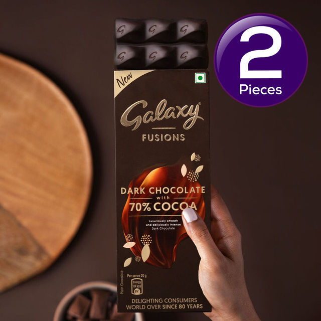 Galaxy Fusions Dark Chocolate Valentine's Bar with 70% Cocoa 56 g Combo