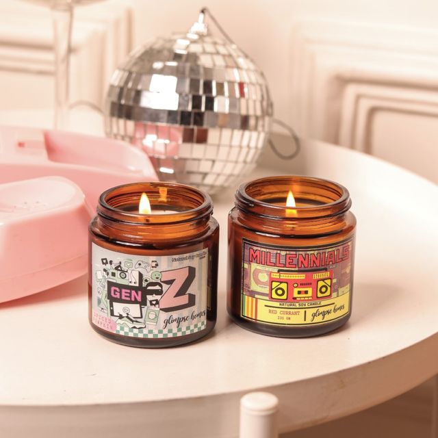 Timeless Red Currant & Spiced Pumpkin Glass Jar Candles | Rakhi Gift for Brother & Sister
